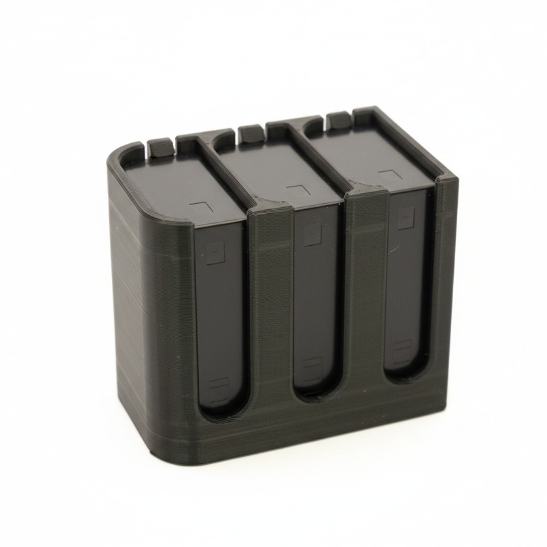 Batteriehalter / Transportbox für 3x Panasonic DMW-BLF19 Akkus (GH5, G9)