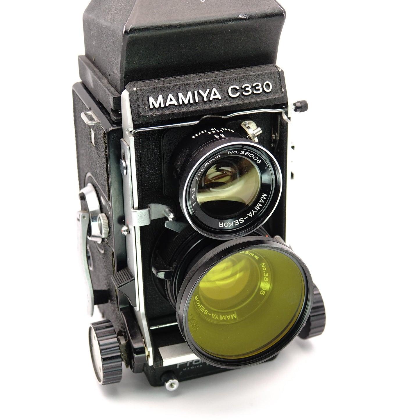 Gegenlichtblende und Filter für Mamiya C330 Sekor 55/80/65 mm