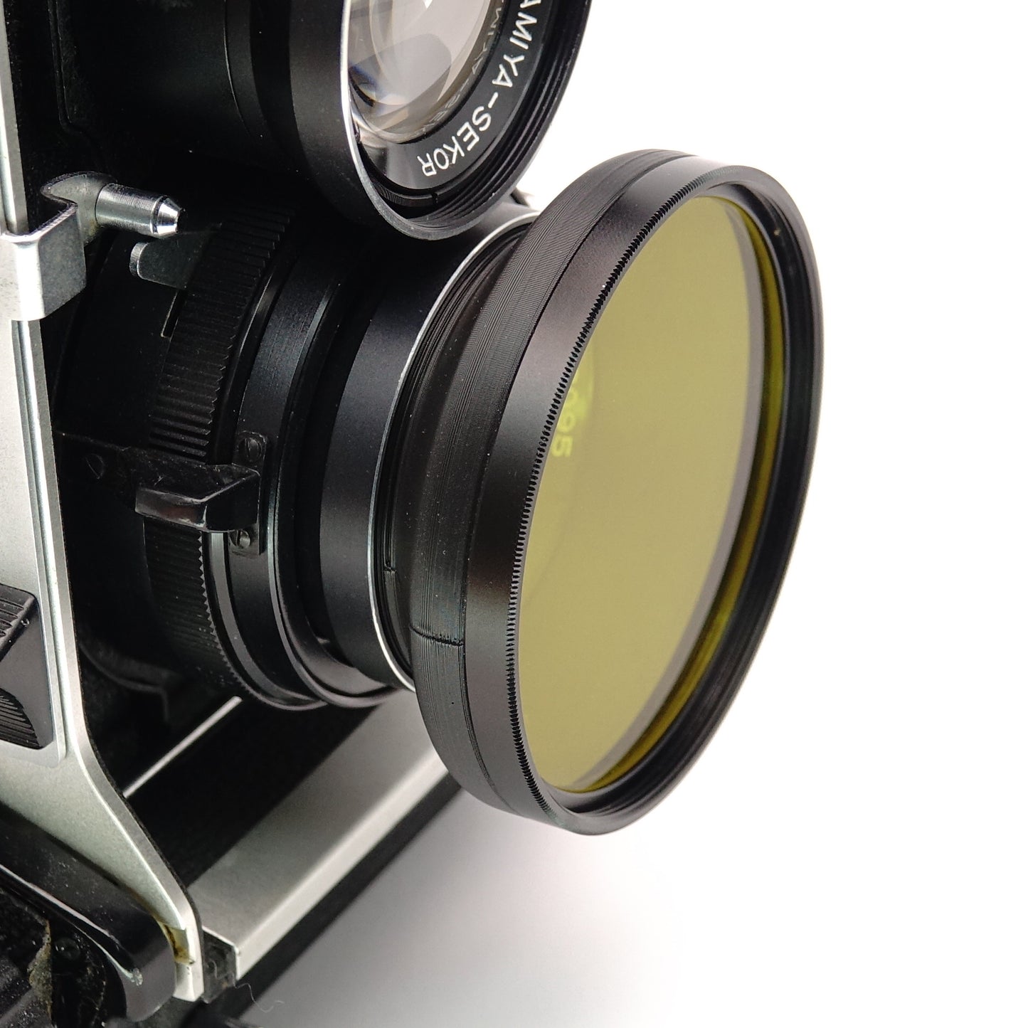 Gegenlichtblende und Filter für Mamiya C330 Sekor 55/80/65 mm