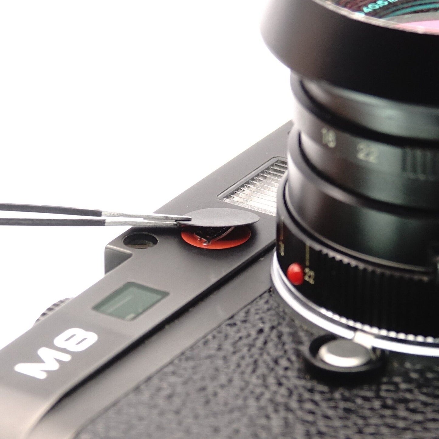 Zierblende Rotpunkt Cover schwarz für Leica M10, M6, M7, M8, M9 & Leica Q