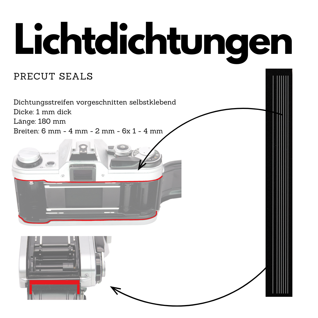 Lichtdichtung Set universal für Canon, Minolta, Nikon, Olympus & mehr