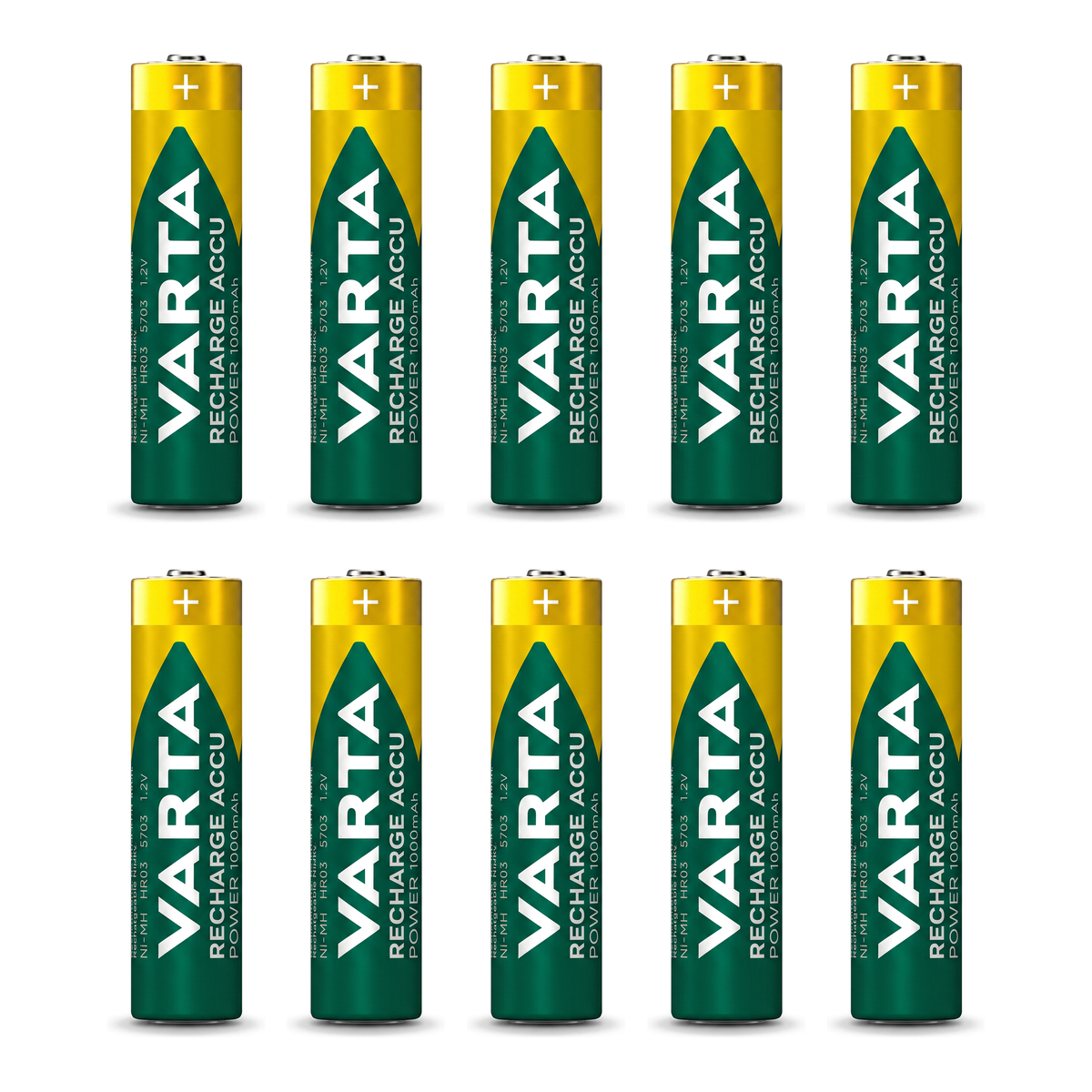 10er Pack Varta AAA NiMH Akku 1000 mAh