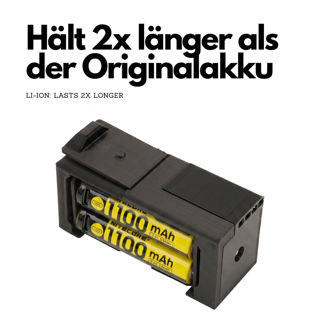 Hält 2x länger als der Originalakku