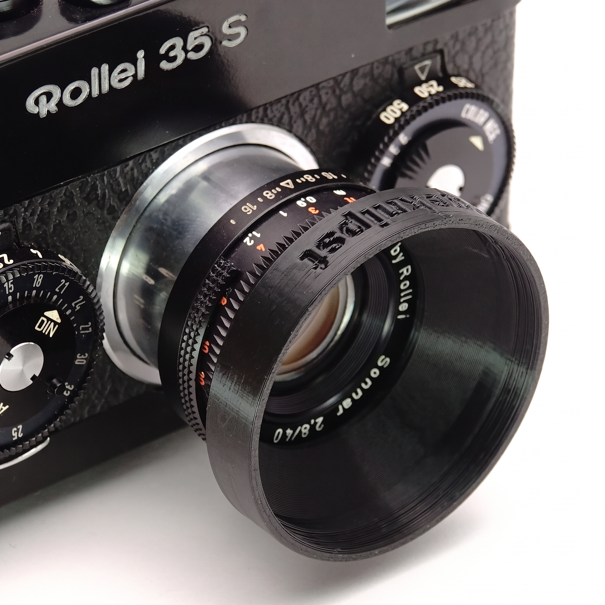 Gegenlichtblende & Filteradapter für Rollei 35S, 35SE (30,5mm, Sonnar)