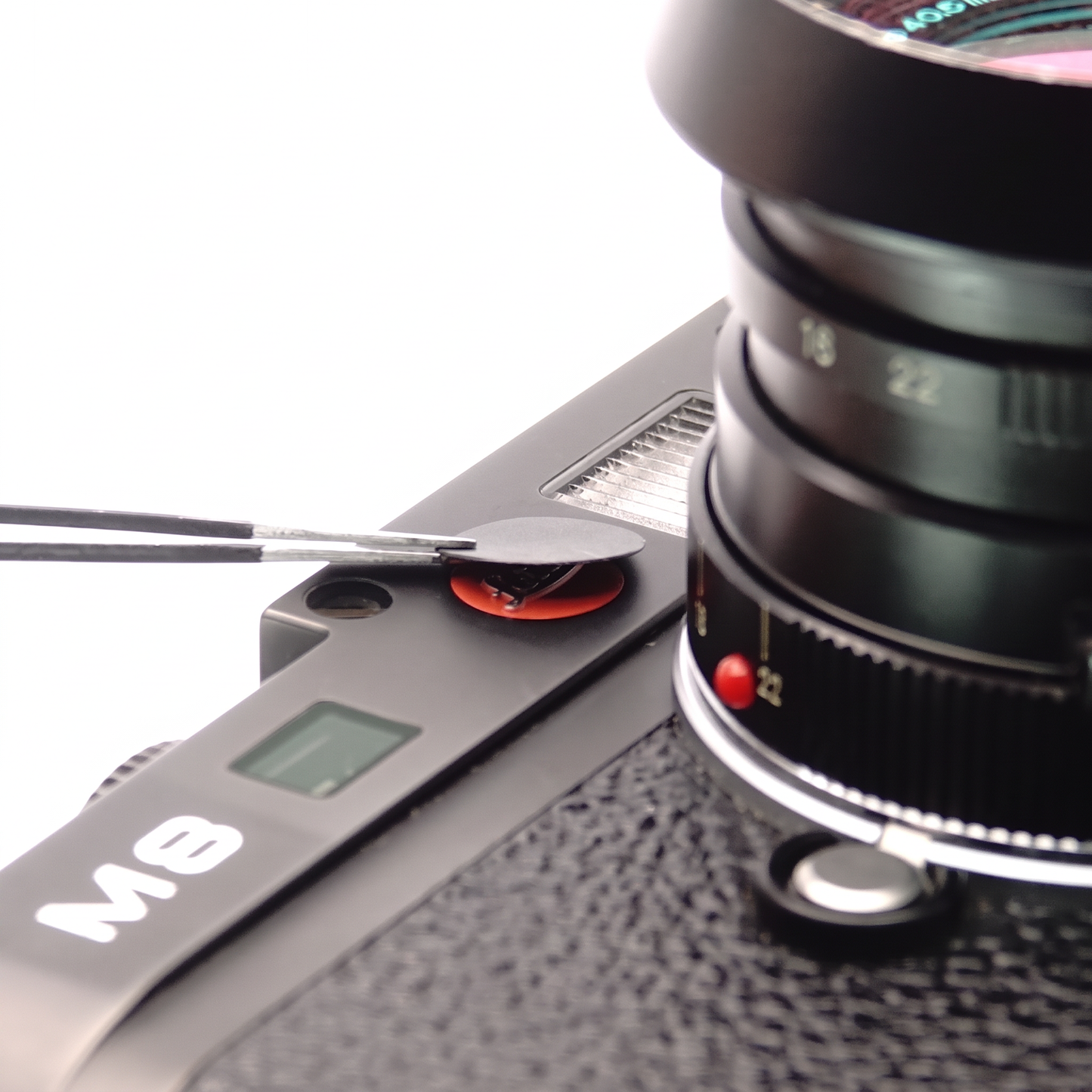 Rotpunkt Logo Abdeckung 12mm für Leica M8, M9, M10, M11, Q