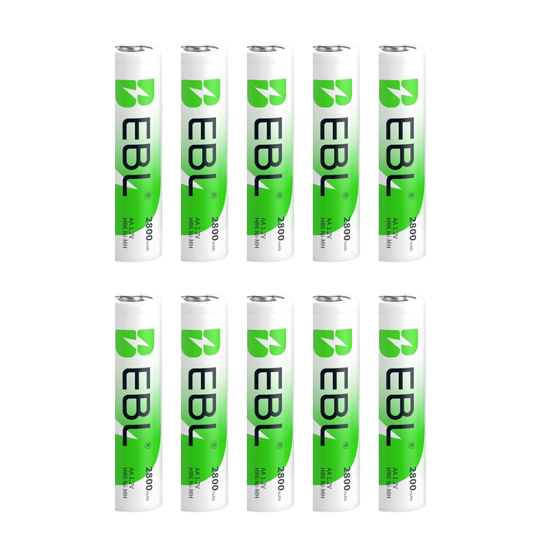 10er Pack EBL AA NiMH Akku 2800mAh