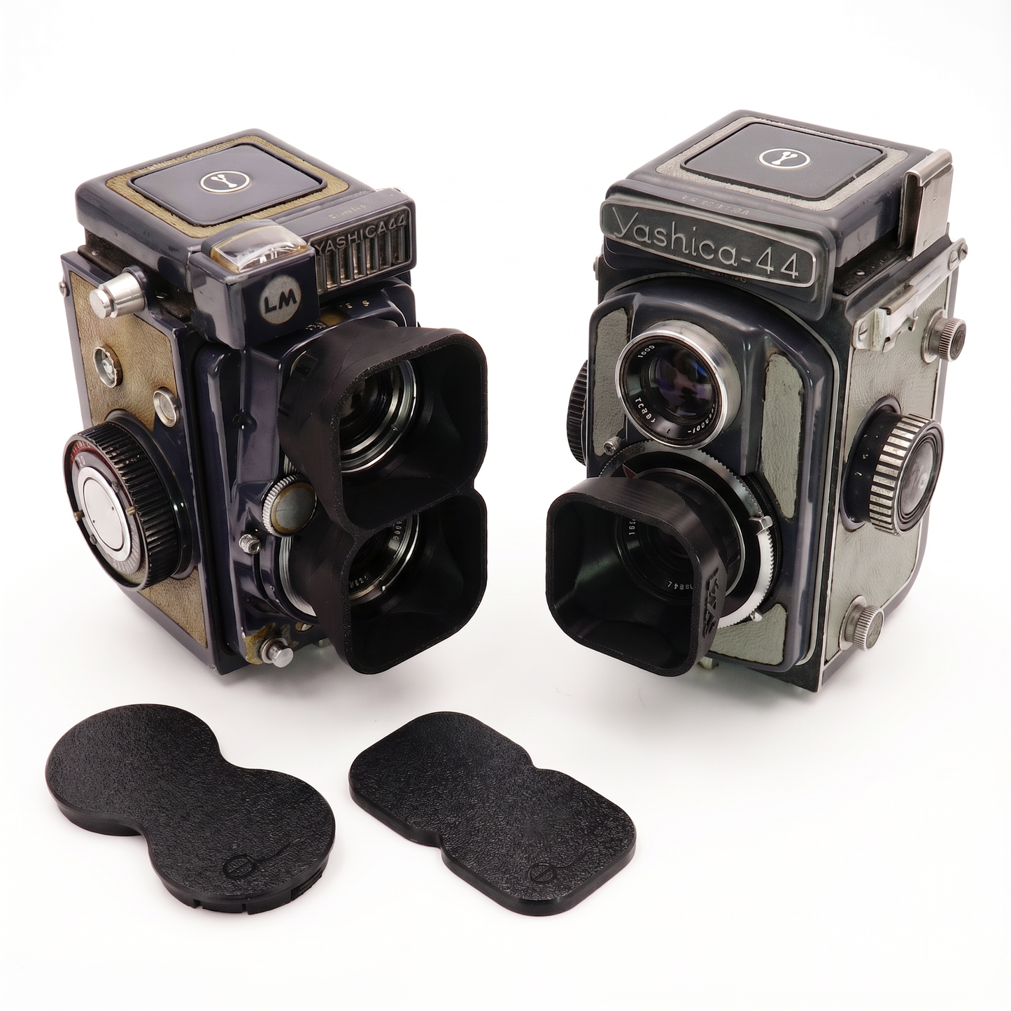 Objektivdeckel & Gegenlichtblende für Yashica 44, 44LM, 44A