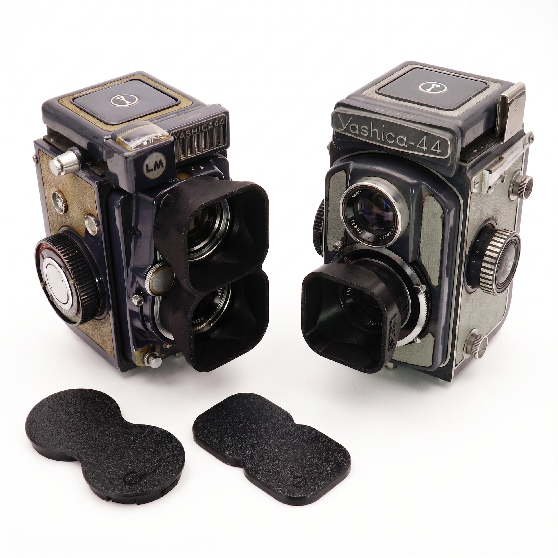 Objektivdeckel & Gegenlichtblende für Yashica 44, 44LM, 44A