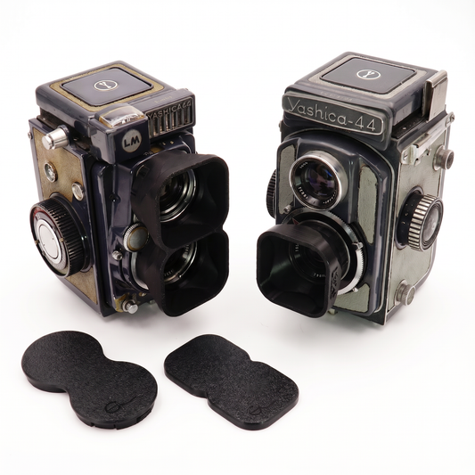Objektivdeckel & Gegenlichtblende für Yashica 44, 44LM, 44A