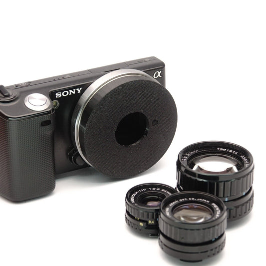 Objective adapter for Sony NEX E Mount and Pentax 110