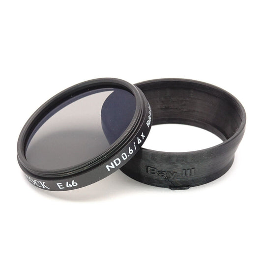 Bay III lens hood with 46mm filter adapter for Rolleiflex 2.8 C-F with f/2.8 lens