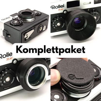 Zubehör für Rollei 35 AF (MINT) | Deckel, Filteradapter, Gegenlichtblende & Half Case