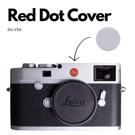 Red dot decorative cover silver for Leica M10, M6, M7, M8, M9 & Leica Q