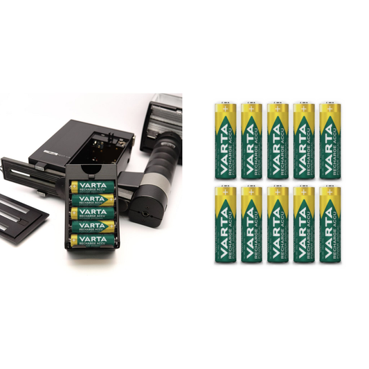 Batteriekorb für Metz Mecablitz 60 CT mit zehn Varta AA Akkus