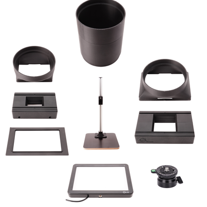 Film Scanner Set Duo für 35mm und 120, Ausführung Copy mit Nivellierbasis als zusätzliches Teil