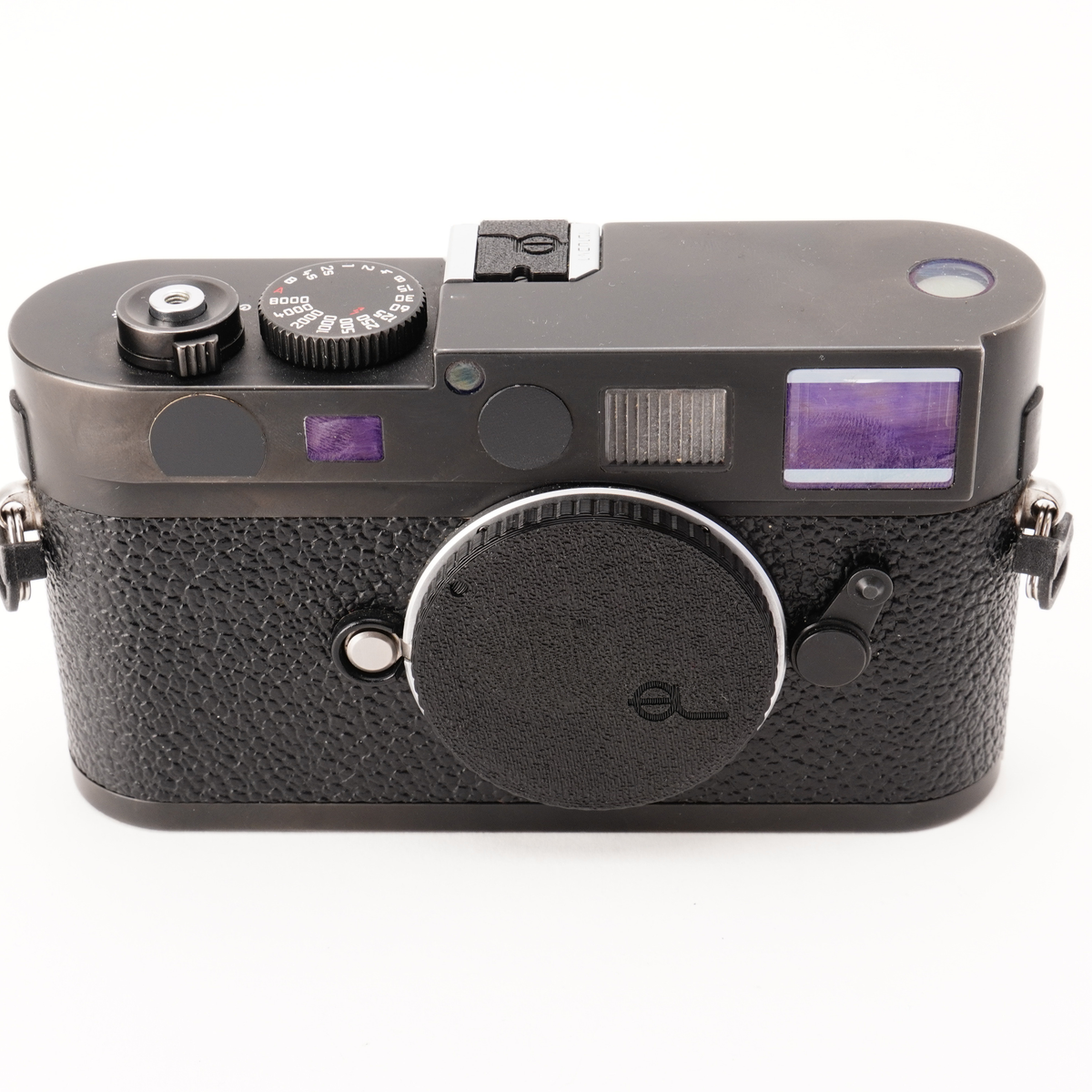 Gehäusedeckel für Leica M an einer Leica M8, Vorderseite mit Logo unten rechts