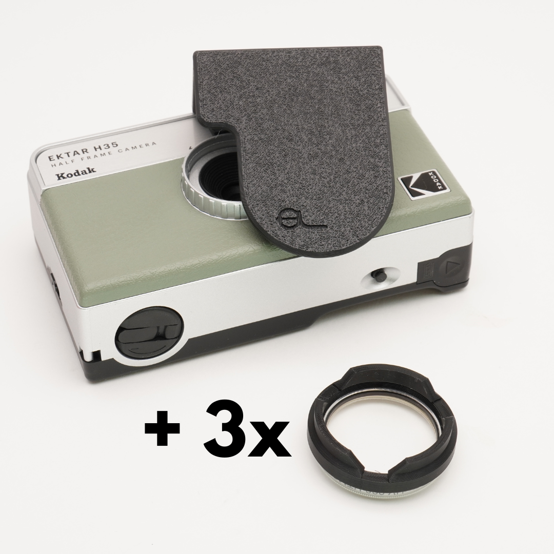 Zubehör für Kodak Ektar H35 | Deckel, Filteradapter, Auslöseschutz