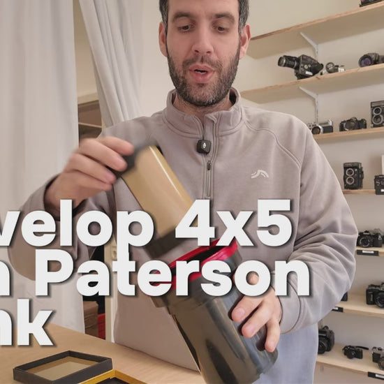 Video: Planfilm Entwicklungsspule 4x5 für Paterson Dosen