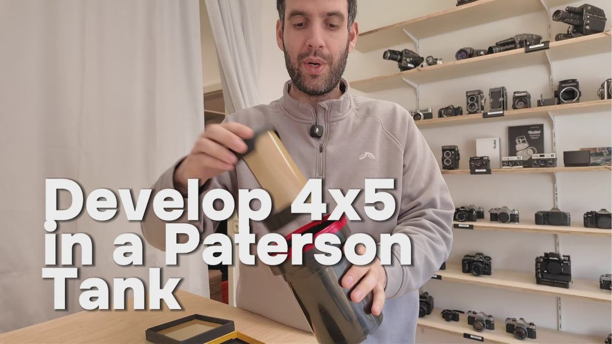 Video: Planfilm Entwicklungsspule 4x5 für Paterson Dosen