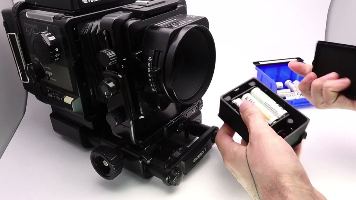 Video: Batterieadapter für Fuji GX680