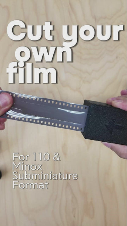Filmschneider für 110 Pocket Film (aus 120 & 35mm) mit Sicherheitsdeckel