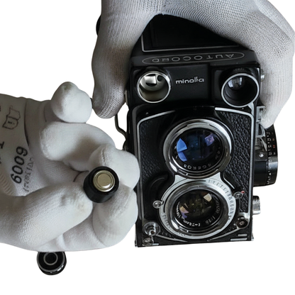 Adattatore batteria PX1 / MR50 / LR50 per Minolta Autocord CDS, Canon QL25, Olympus 35 LE e altro