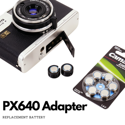 Adaptateur de batterie PX640 pour Yashica Electro 35 & Minolta Hi-Matic, Olympus 35 & plus
