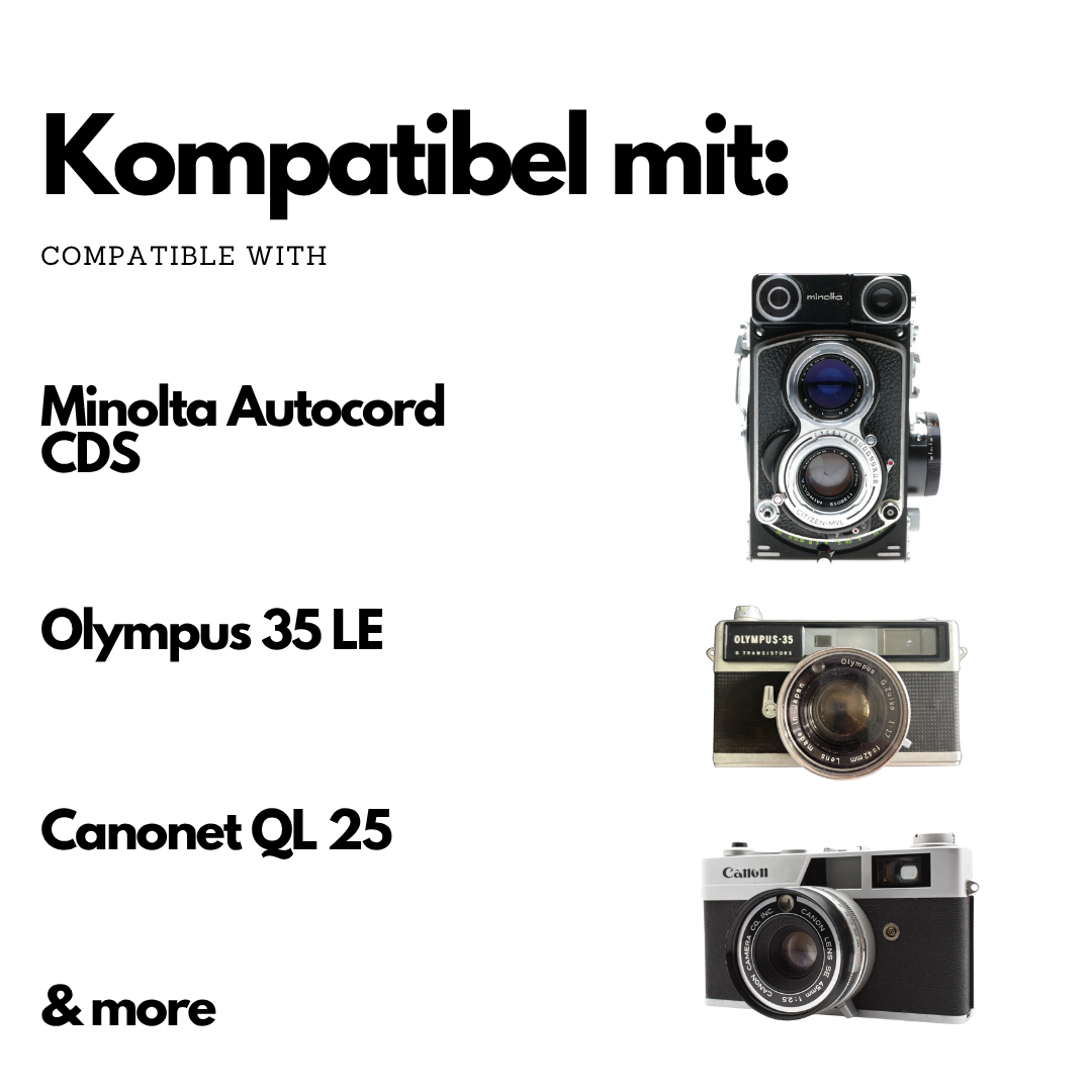 Adattatore batteria PX1 / MR50 / LR50 per Minolta Autocord CDS, Canon QL25, Olympus 35 LE e altro