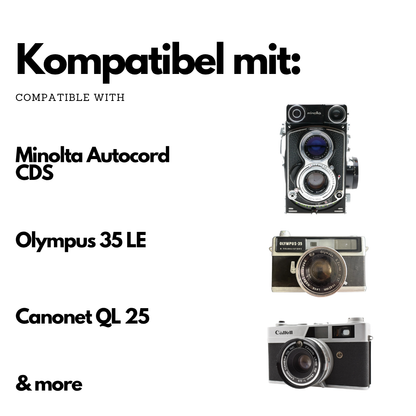 Adattatore batteria PX1 / MR50 / LR50 per Minolta Autocord CDS, Canon QL25, Olympus 35 LE e altro