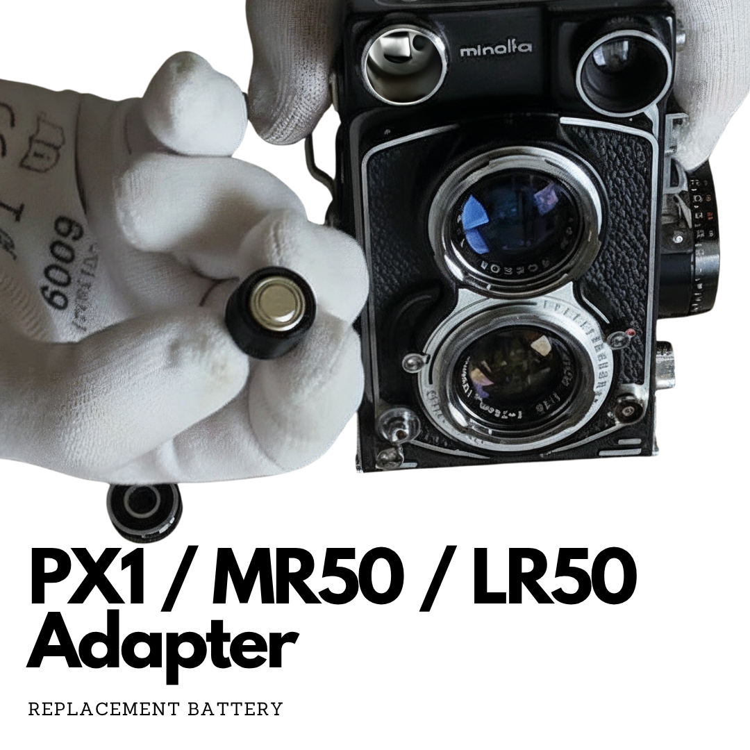 Adattatore batteria PX1 / MR50 / LR50 per Minolta Autocord CDS, Canon QL25, Olympus 35 LE e altro