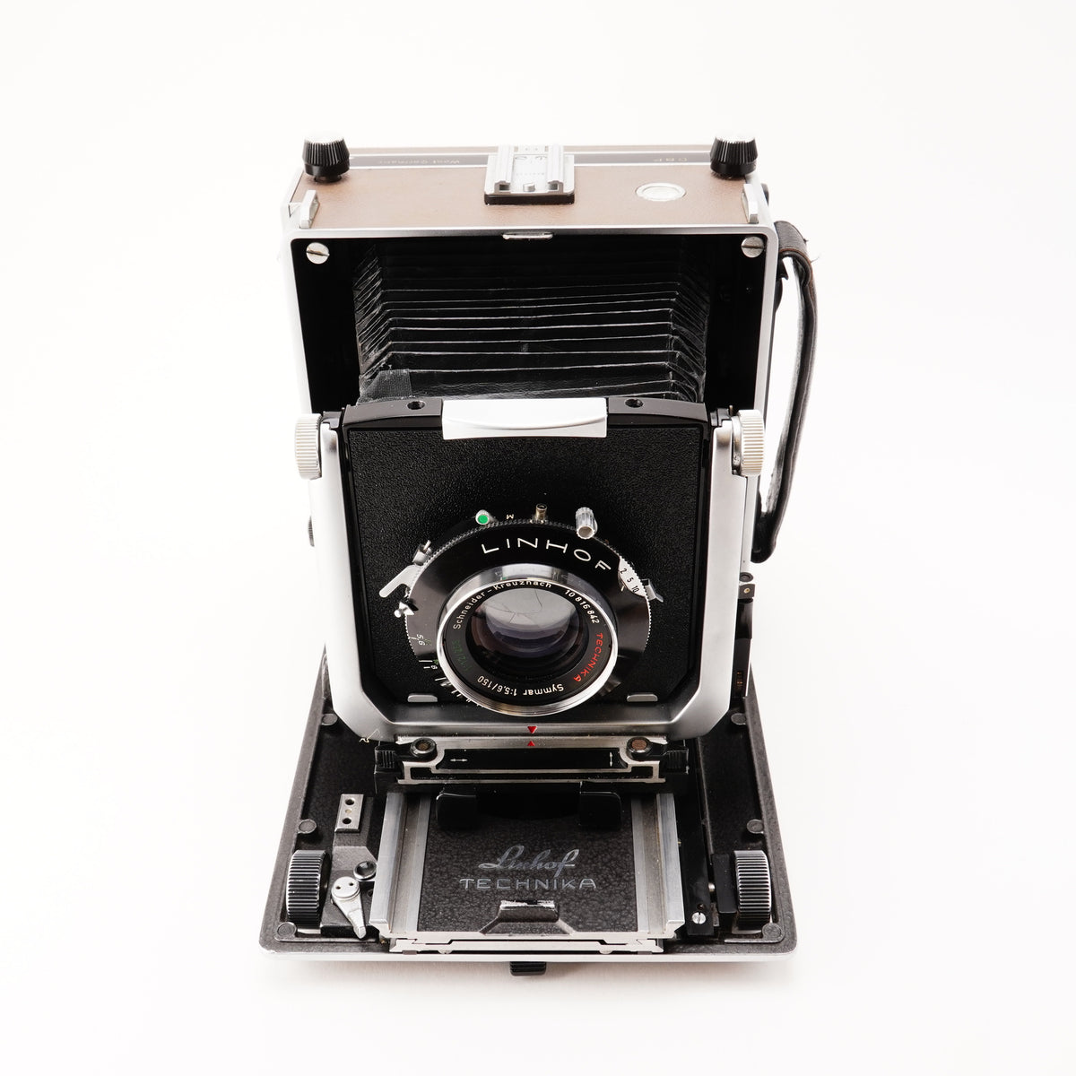 Objektivplatine von Ausgeknipst mit Schneider Symmar 150 mm an einer Linhof Technika, Ansicht von vorn