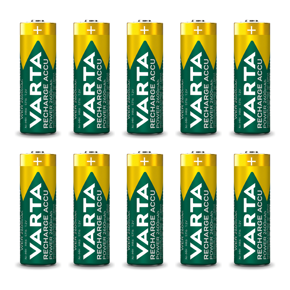 10er Pack Varta AA NiMH Akku 2600 mAh